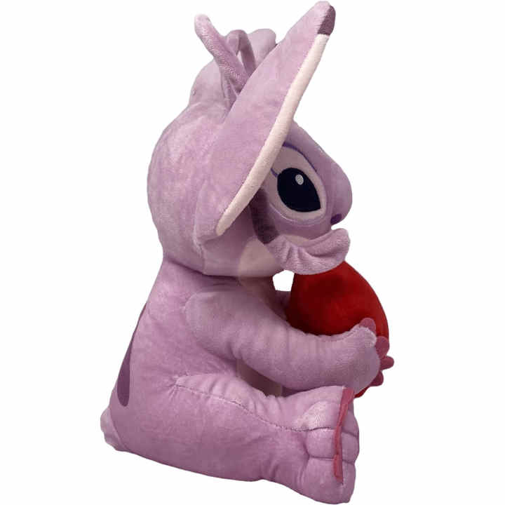 Peluche Angel con Corazón 30cm con Sonido Lilo & Stitch Peluche color Rosa  Suave Regalo Para Niñas Cumpleaños, Navidad, Reyes