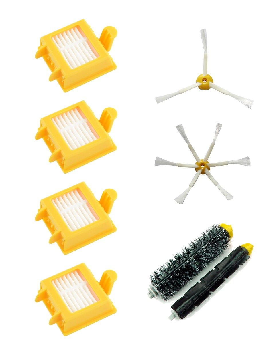 Kit De Recambio Para Roomba 105 - Incluye Cepillos Principales, Laterales Y Filtros, Para Aspiradoras Roomba Esencial Y Combo
