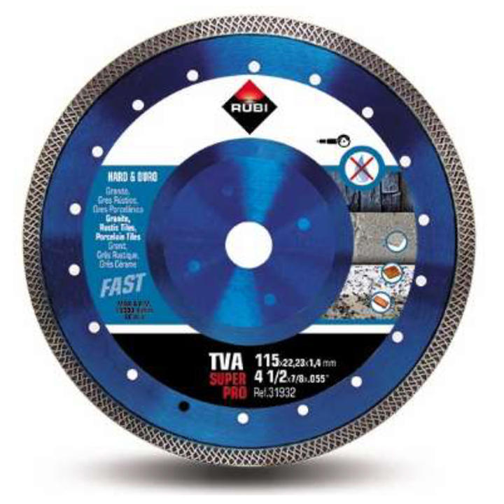 Hoja de sierra de diamante para corte húmedo o seco Turbo Rim de 5 pulg