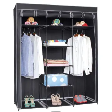 SONGMICS zapatero apilable con puerta, organizador para almacenamiento con  ganchos, 10 espacios, estante modular de almacenamiento, divisor de armario