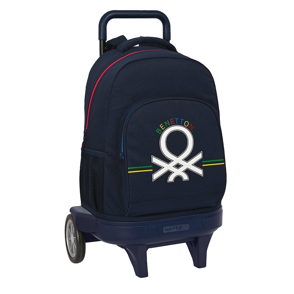 Mochila Con Ruedas Compact Extraible Benetton Topitos De Safta