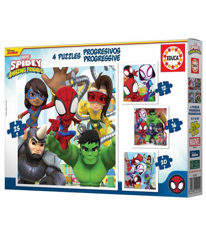 PUZZLE 12-16-20-25 PIEZAS PROGRESIVOS SPIDEY AND HIS AMAZING FRIENDS DE ...