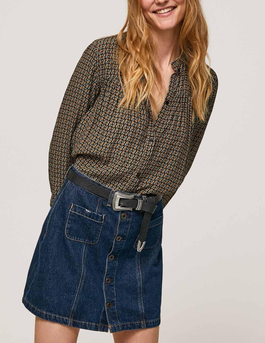 Camiseta De Manga Larga Pepe Jeans Ganda Para Mujer - Color Verde Thyme, Talla S, Tejido Suave Elástico Y Cómodo