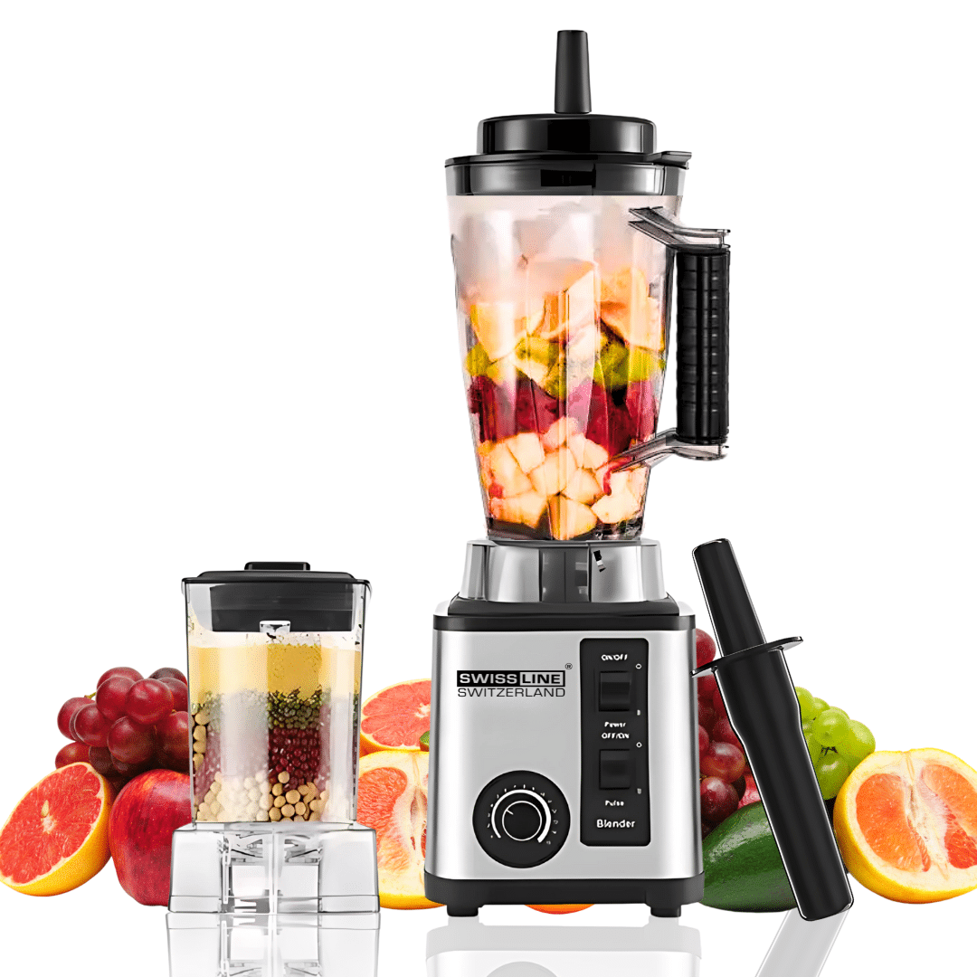 LICUADORA - BATIDORA  - MEZCLADORA DE ALIMENTOS - SWISSLINE - 2.5L - 2 EN 1 - MOLINILLO - CUCHILLAS ACERO INOXIDABLE - FACIL LIMPIEZA