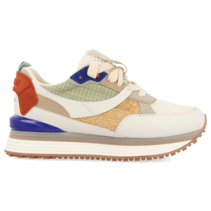 GIOSEPPO Dames Iola Sneaker - Leer Met Mesh, Levendige Kleuren En Veters