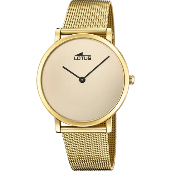 Lotus Orologio Uomo 18772/1 Collezione Minimalist - Cassa Rotonda 40mm Oro Con Cinturino In Acciaio E Vetro Minerale