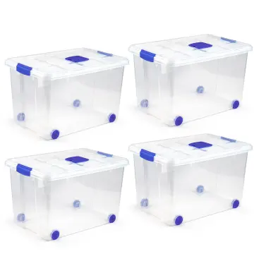 Caja Organizadora Plastica Traslucida 82 Lts (60 X40 X35 Cm)
