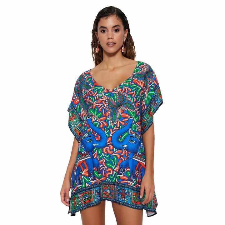 TRENDYOL Abito Lungo Donna Slim Fit, Scollo Rotondo, Maniche Corte, In Maglia, 96% Poliestere 4% Elastan, Taglia S (modella 172cm)
