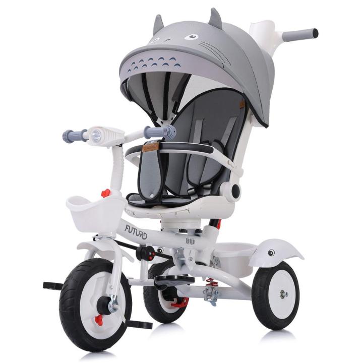 Chipolino Triciclo Marathon 2 En 1 – Asiento Reversible, Ruedas De Goma Y Techo, Color Marrón Claro