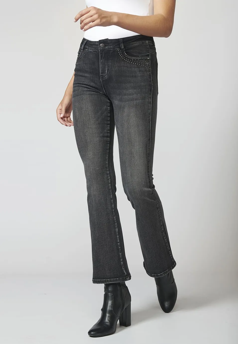 Pantalones Jeans Acampanados con Cinco Bolsillos Mujer - Koroshi | Miravia