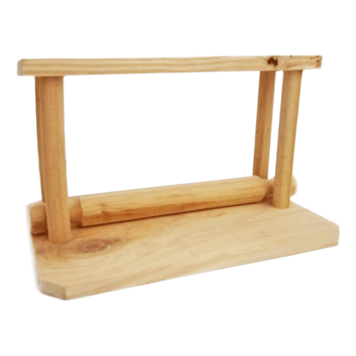 Salvamantel de madera redondo 16,6 cm, soporte protector de mesa y encimera  con patas para ollas calientes, cacerolas, sartenes