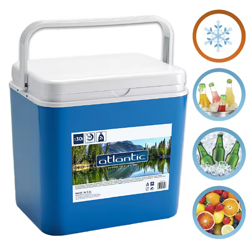 Nevera Portátil Térmica Azul y Blanco Polipropileno Ideal Para Actividades al Aire Libre