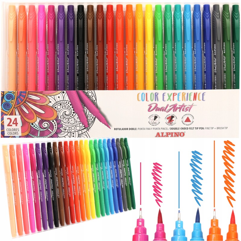 Set de dibujo alpino color experience 24 lapices de colores y libro de 120  mandalas