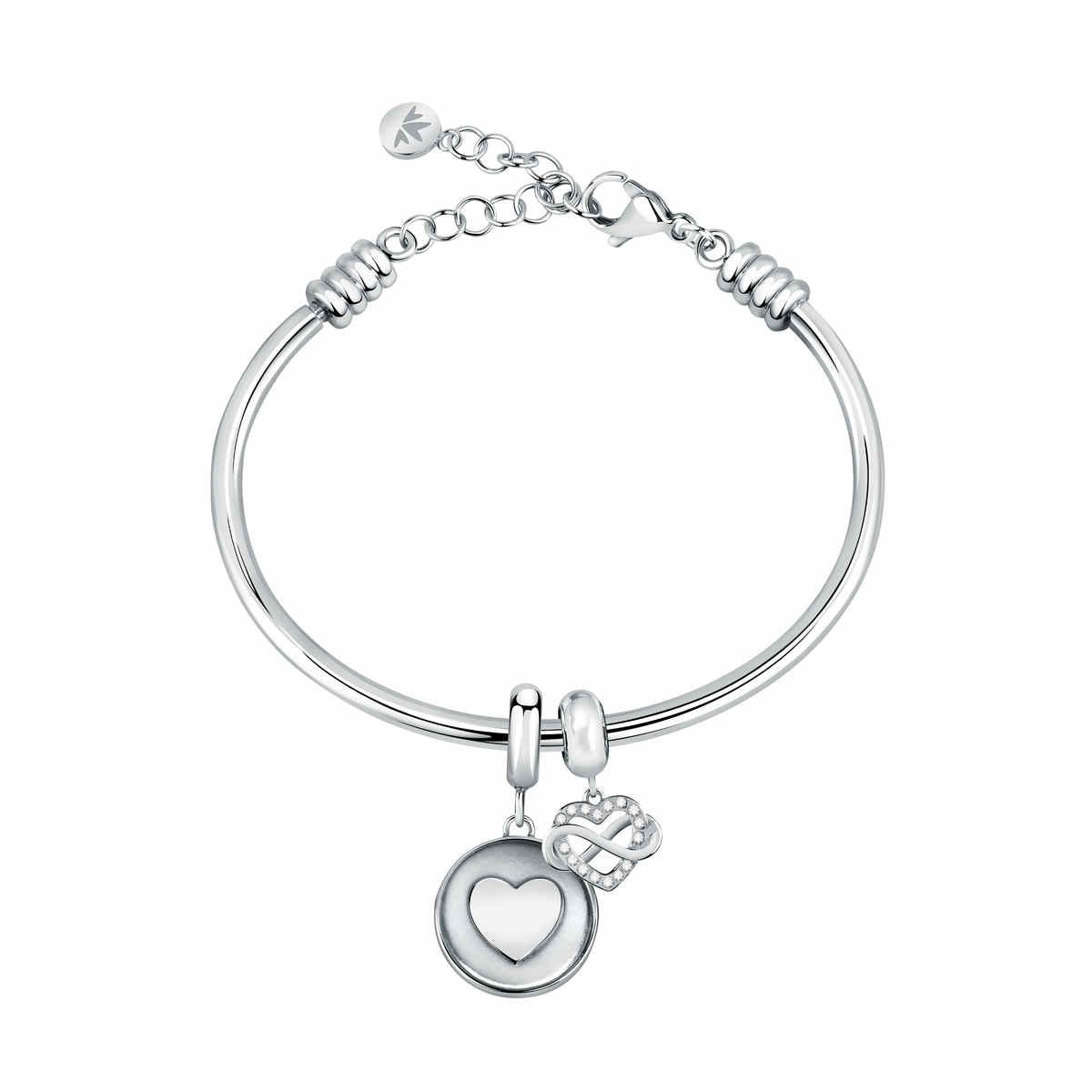 MORELLATO - Pulsera Rompecabezas Para Mujer, De Acero, Cristales, Corazón, Amistad, Colección DROPS – SCZ1352, Acero, Cristal