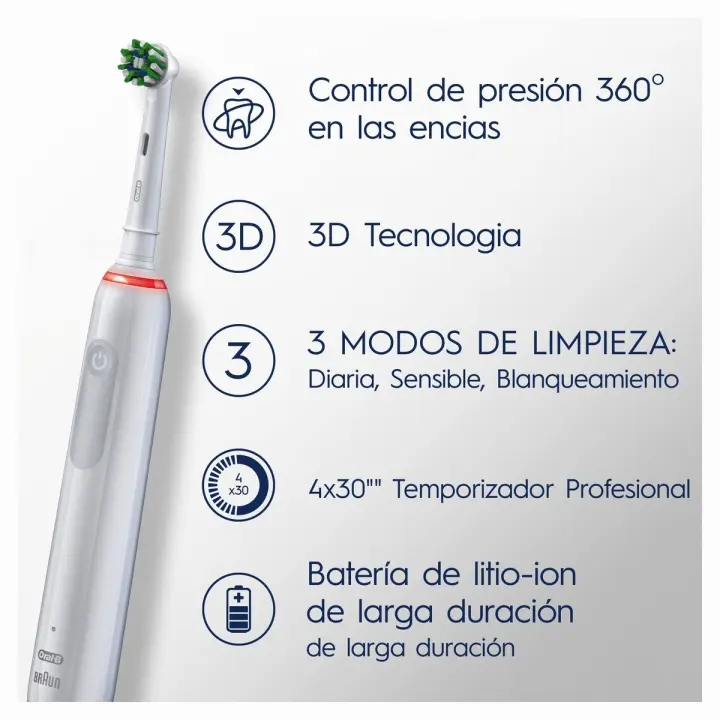 Braun oral-b vitality pro3 3500 negro + estuche / cepillo de dientes  eléctrico recargable / tecnología de limpieza 3d