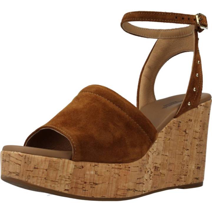 Sandali Con Zeppa Nerogiardini - Scamosciato Tabacco, Zeppa 90mm, Fibbia - Foto 8