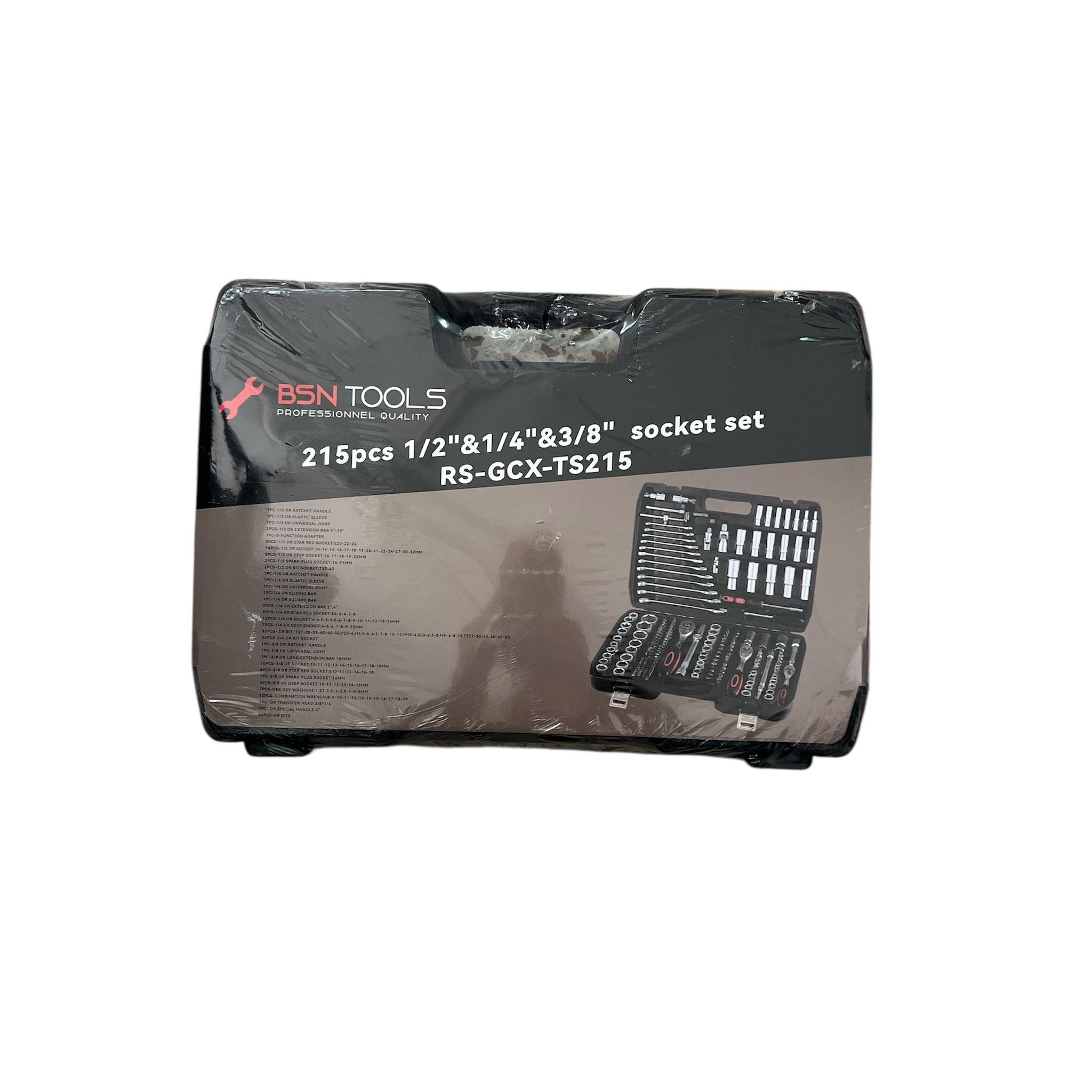 JUEGO DE 215 PIEZAS  - INCLUYE MALETIN  - ACERO - JUEGO DE LLAVES PRFESIONALES - ROBUSTO MALETIN