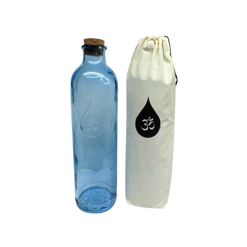 TIENDA EURASIA - Jarra Agua Cristal con Tapa de Corcho, 1L, 8,5x8,5x29,5cm