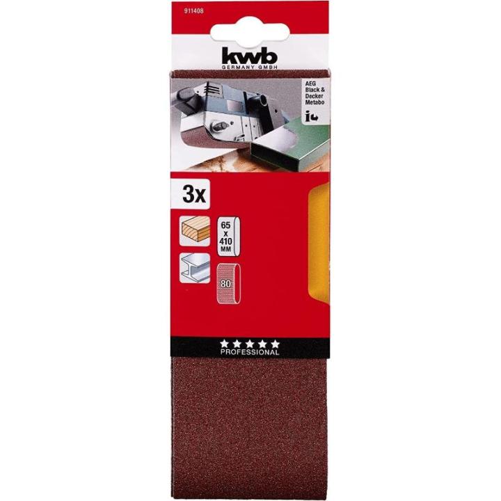 Cevik Imp3196 Bandas Abrasivas - 65x410mm Grano 80 - Pack 3 Unidades Accesorio Lijadora Eléctrica