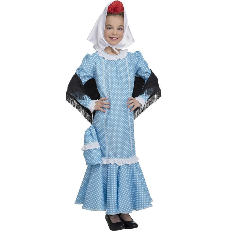 Disfraz De Chulapa Bebé Con Vestido De Lunares Y Pañuelo, Tradicional Madrileño Para San Isidro, Carnaval Y Eventos Culturales