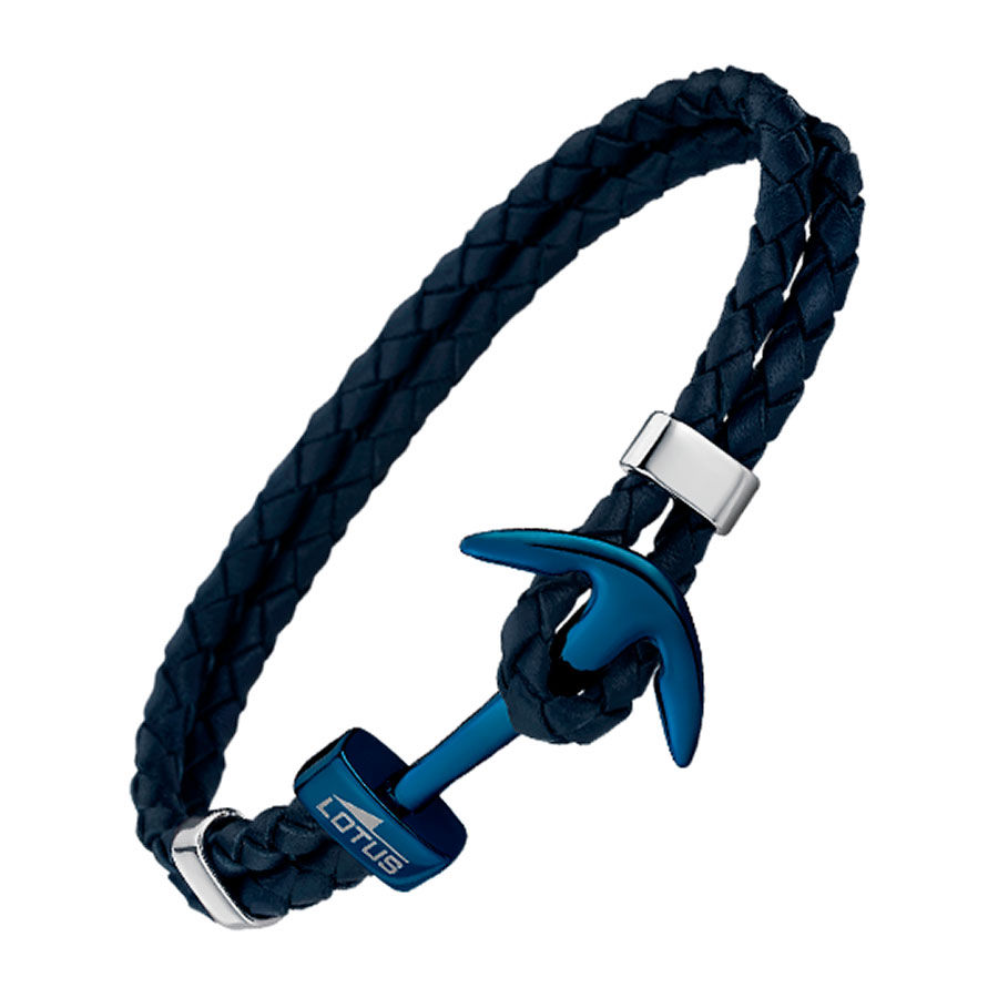 Bracciale Uomo Lotus In Pelle Grigia E Acciaio Nero – Collezione Lotus Style, Chiusura A Gancio