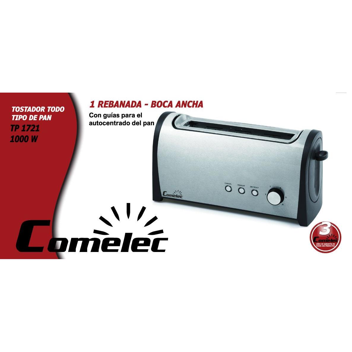 Comelec Tostador Eléctrico de una Rebanada para Todo Tipo de Pan