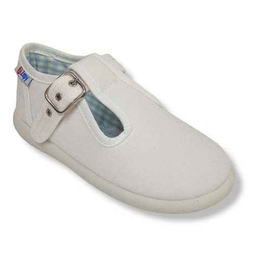 Zapatillas Pepito Angelitos Mod.122 - Lona Infantil, Fabricado En España, Talla 21 Blanco