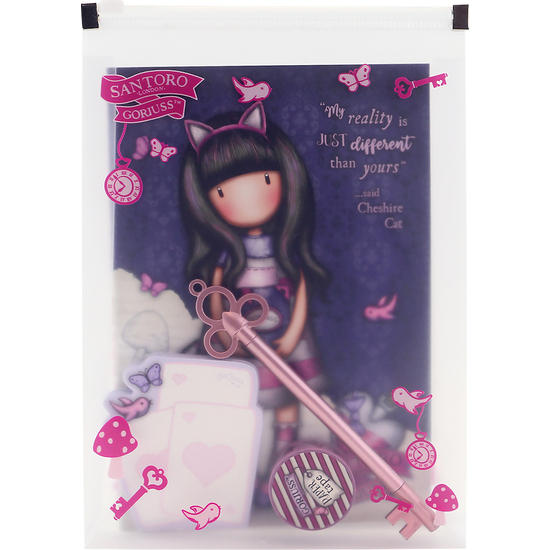 Safta Gorjuss Druckbleistift-Set „Cheshire Cat“ – 4 Stück, Bunt, Für Kinder & Unisex