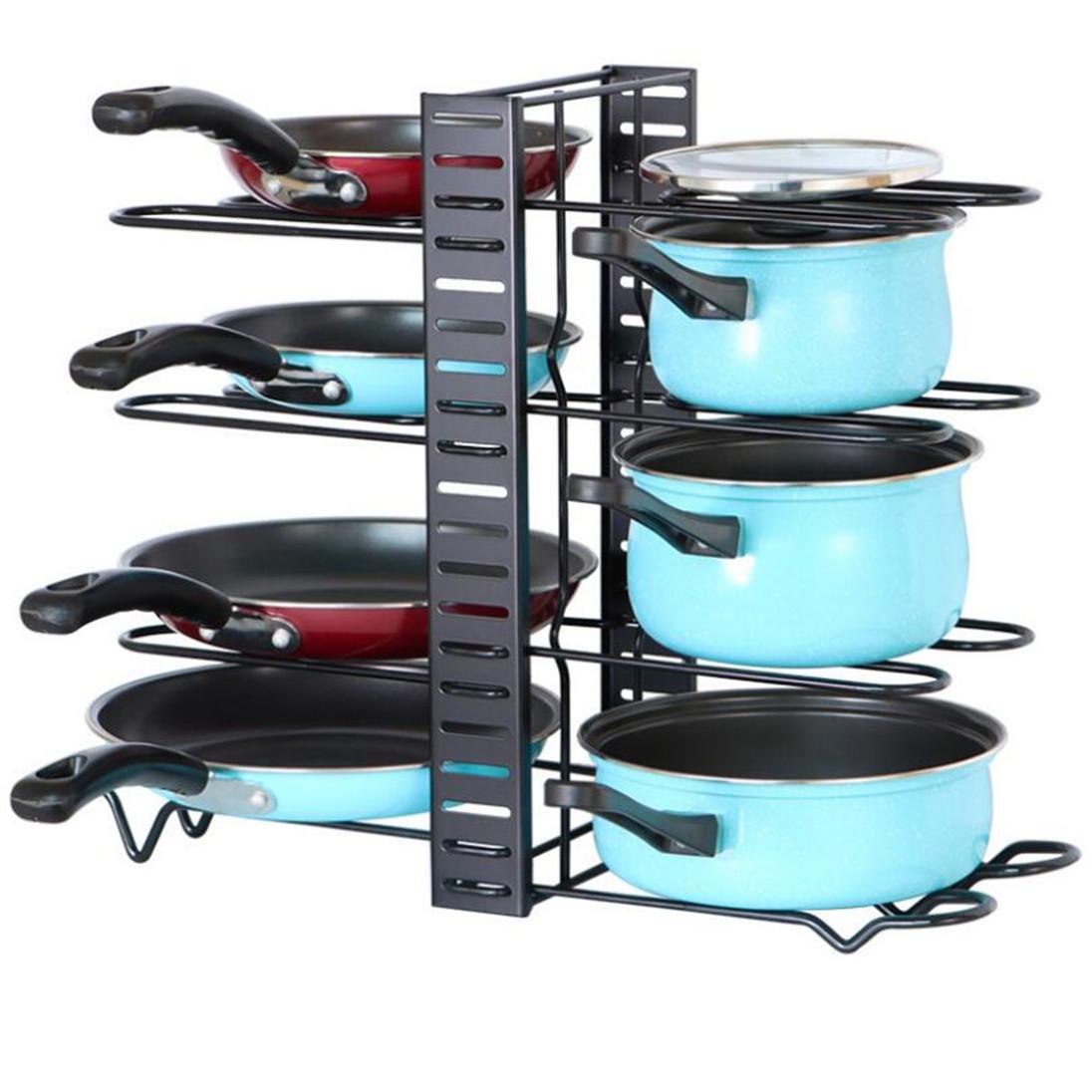 Organizador de almacenamiento de cocina con estante para ollas de 8 niveles
