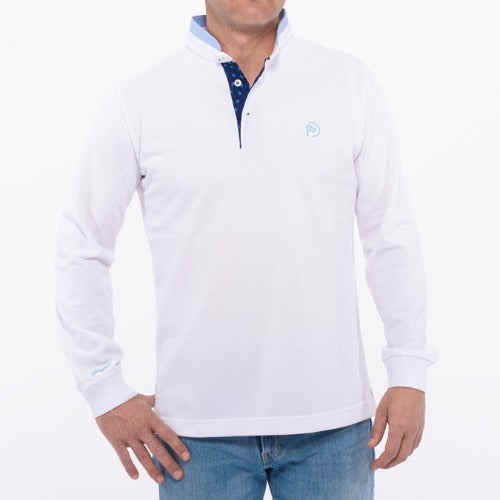Camiseta azul marino, manga corta, detalles España, hombre – Hoyo 7