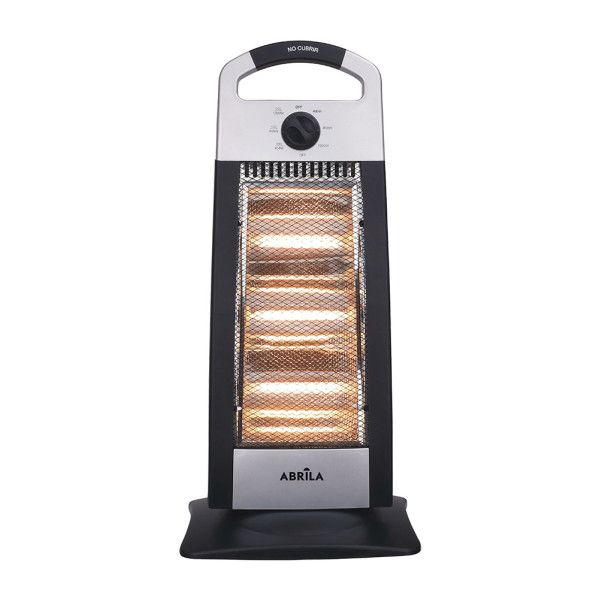 Estufa Elect.candente 1200w Negro/plata 3potencias Oscilante 3elementos,asa Y Antivuelco 62x28x24cm