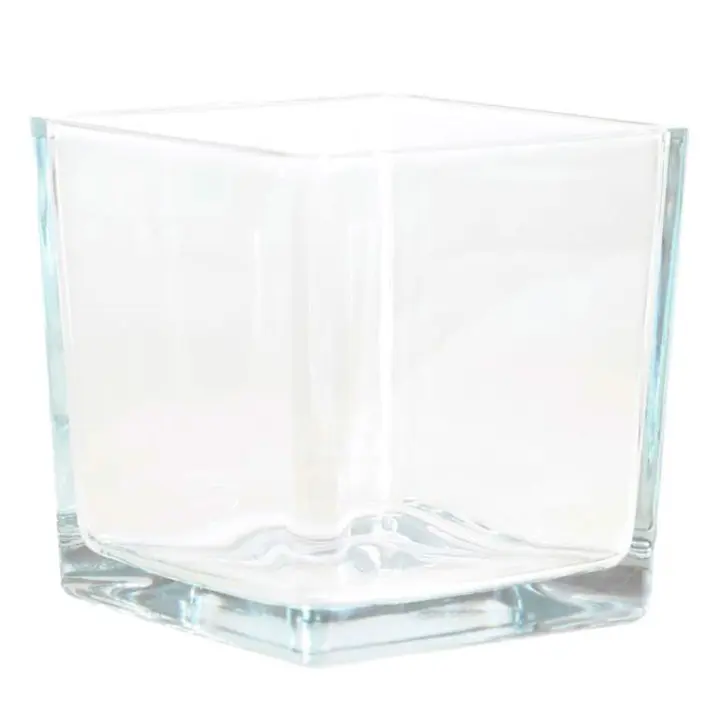 Jarrón de cristal transparente, 20x25 cm