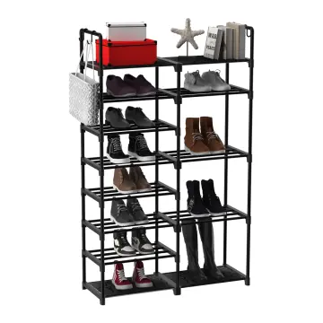 SONGMICS Zapatero, organizador de zapatos de 3 niveles, estante de  almacenamiento de zapatos de metal para 15 pares de zapatos, fácil de  montar
