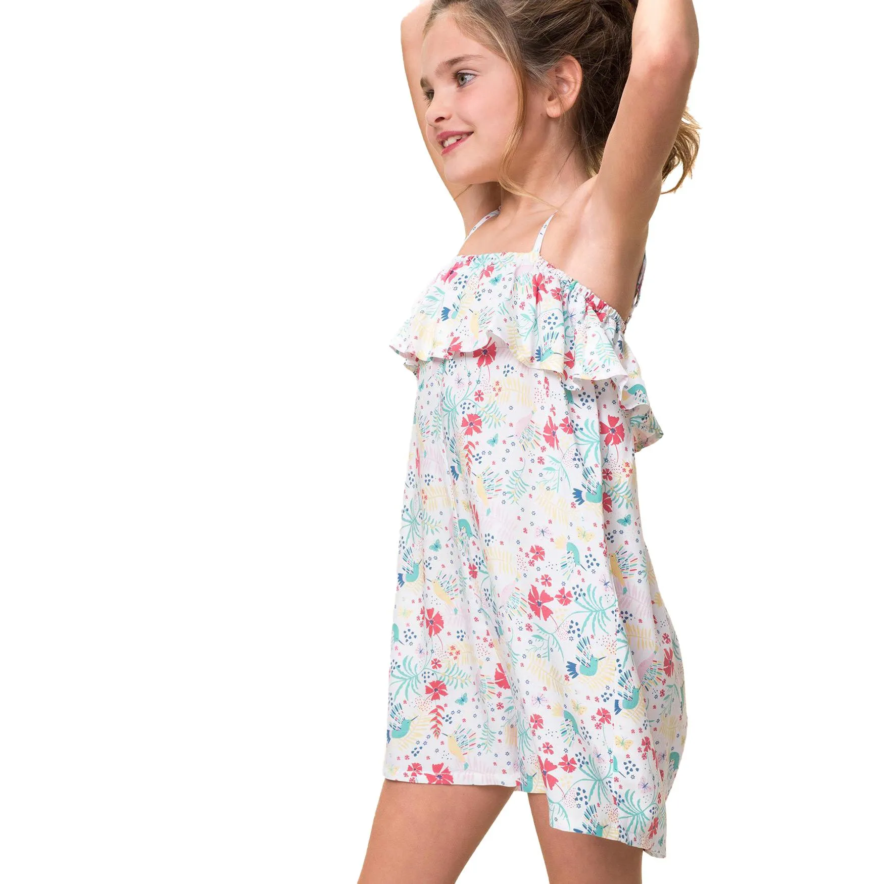 Petit Alo - Mono para Niña Estampado Flores Mono Tirantes Verano ...
