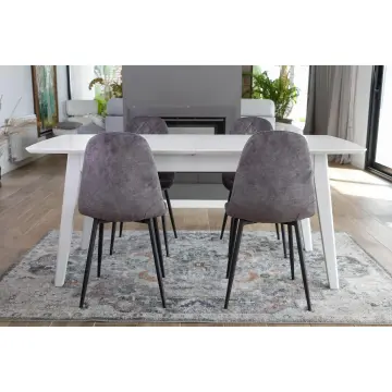 Juego de 2 sillas de comedor decorativas tapizadas en lino transpirable  sillas de cocina con respaldo reposabrazos y patas de metal 59,5x56,5x81 cm