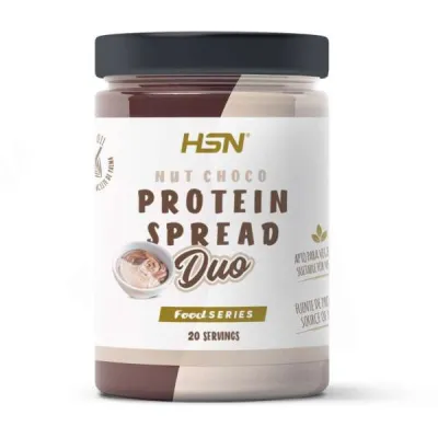 Crema Hiperproteica NutChoco DUO de HSN | Doble Sabor Chocolate y Avellanas + Chocolate blanco 300 g = 20 Tomas por Envase | 25% de Proteína Whey Protein | Sin Aceite de Palma - 0