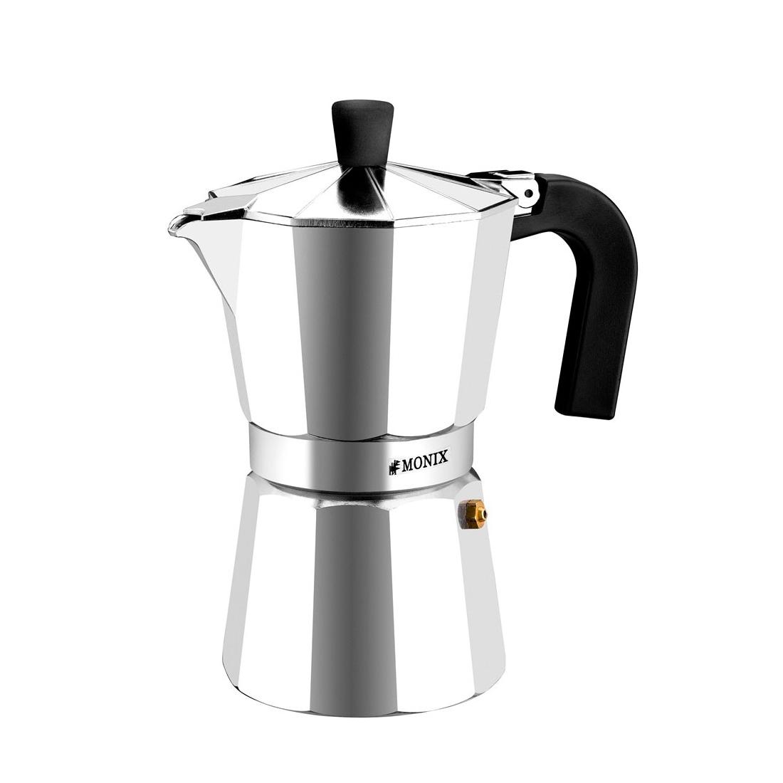 Cafetera Italiana Moka Negra + Batidor De Leche Envio Gratis