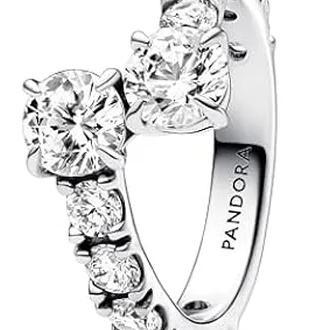 Anillo Pandora Banda Brillante Superpuesta 193149C01-52 | Miravia