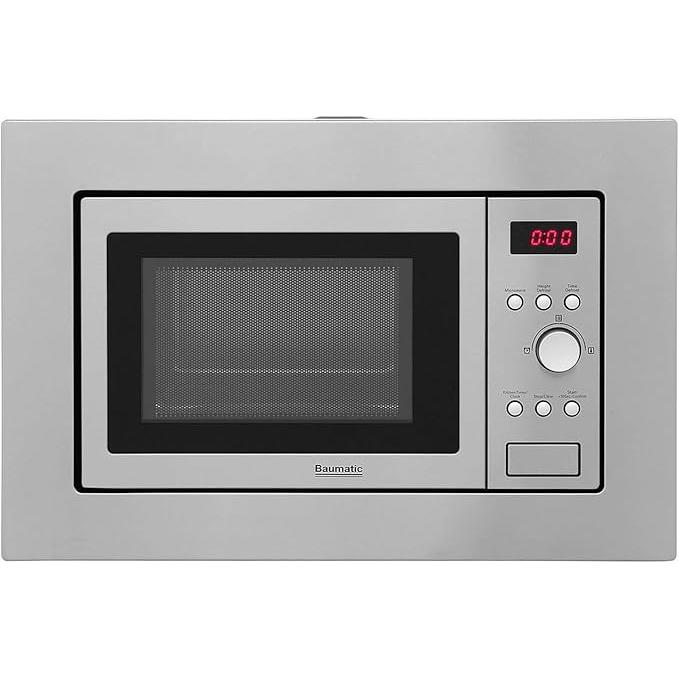 Microondas empotrado Baumatic BMIS3820 - Acero inoxidable . MICROONDAS INTEGRABLE - MICROONDAS DE ENCASTRE - 20 LITROS - 800 W DESCONGELAR - MIRCROONDAS PARA EMPOTRAR A LA PARED