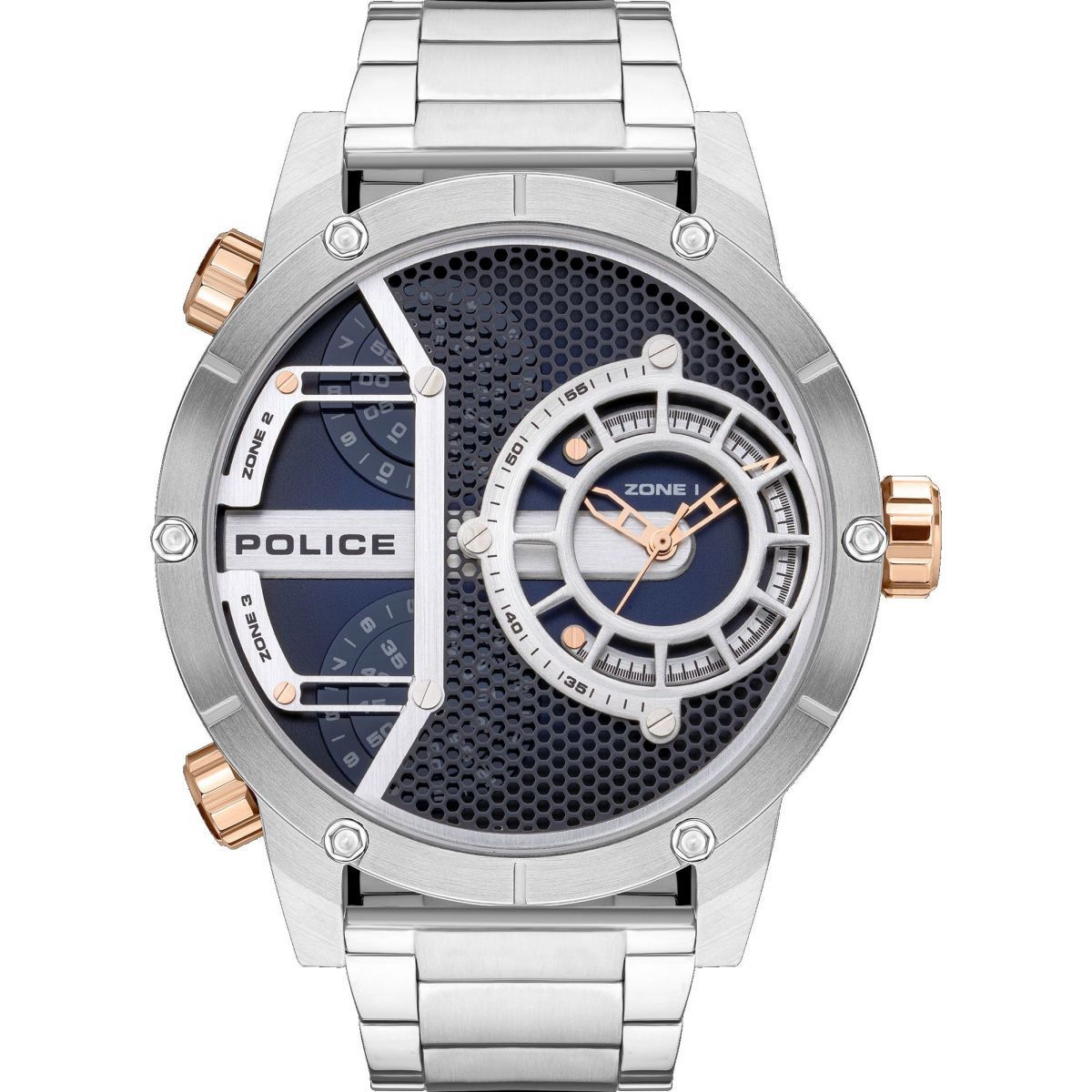 Police Vibe Orologio Uomo PEWJA2118101 – Analogico Al Quarzo, Cassa 50mm In Acciaio, Cinturino In Pelle Di Vitello Nero