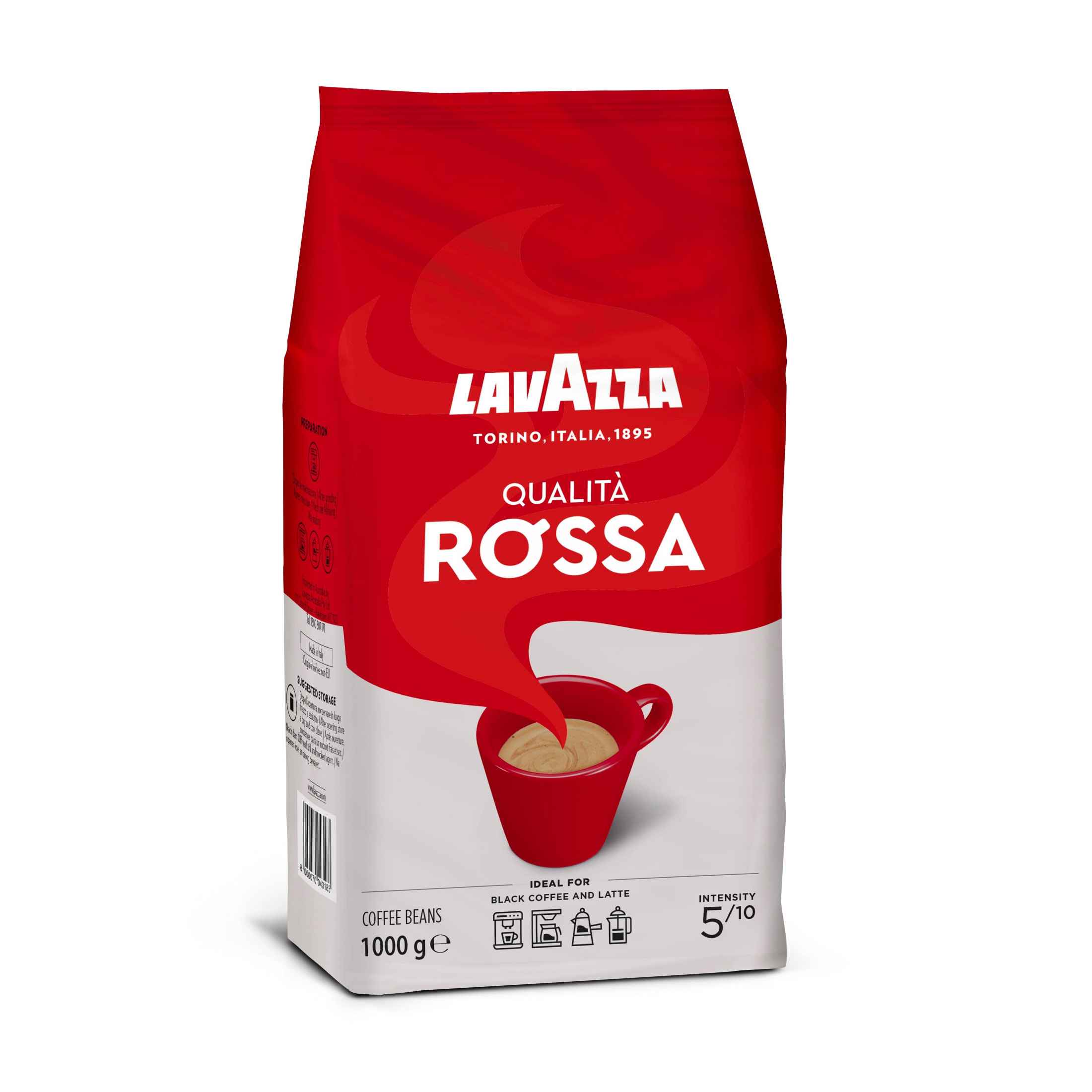 Lavazza, Qualità Rossa, Café en Grano, Ideal para la Máquina de Café