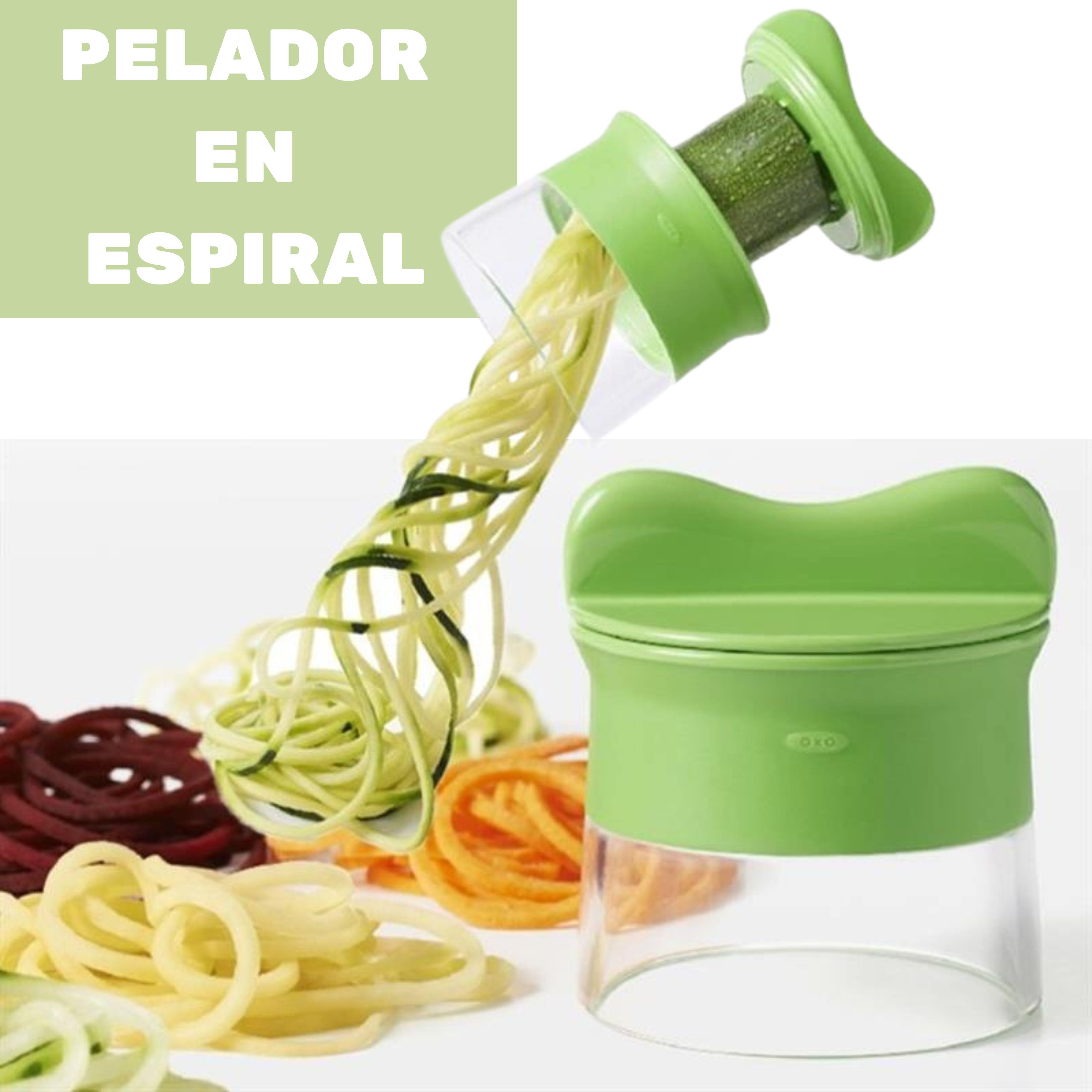 Cocina y hogar›Cuchillos y utensilios de cocina›Ralladores Espiralizador de  verduras Espiralizador - Espiralizador manual multifunción para espaguetis