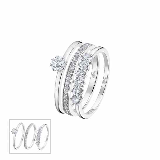 Anillo De Plata LOTUS SILVER Con Circonitas - Modelo LP1993-3/118, Colección Pure Essential Para Mujer