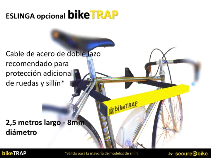 BikeTRAP - Soporte portabicicletas de pared para colgar hasta 2 bicis y  candado antirrobo de alta seguridad.