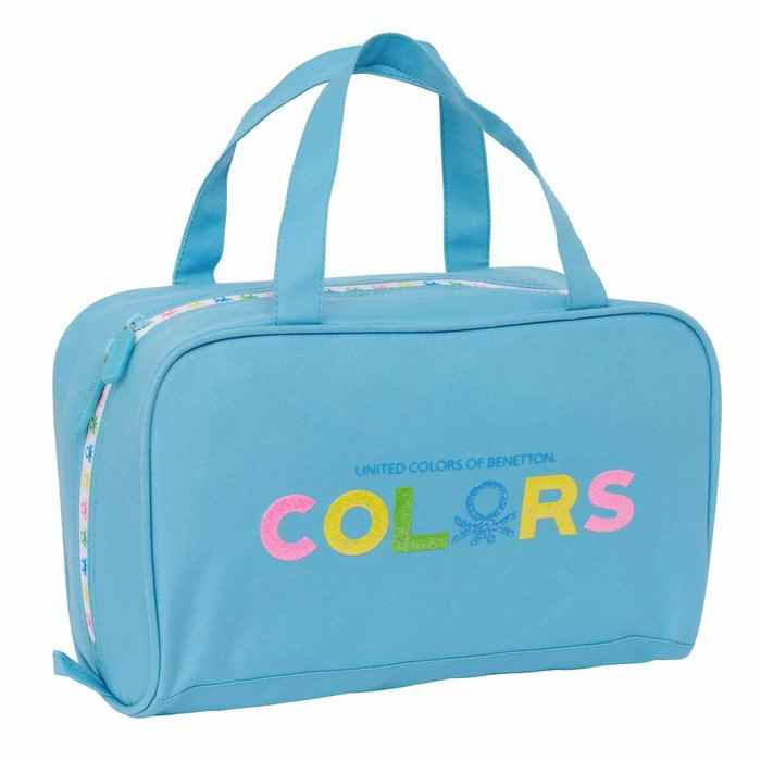 Safta Benetton Summer Dreifach-Mäppchen Für Kinder – 21,5 X 8 X 10 Cm, Robustes Polyester, Blau, Mit 2 Jahren Garantie