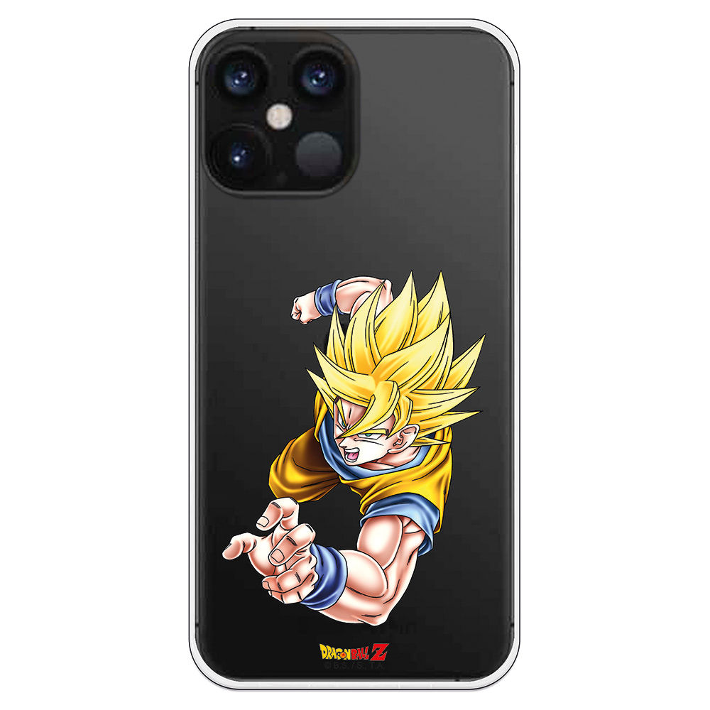Cover Per IPhone 11 Con Design Dragon Ball Z - Goku SS1 Special, Custodia Semi-Rigida In TPU Trasparente, Leggera, Realizzata In Spagna