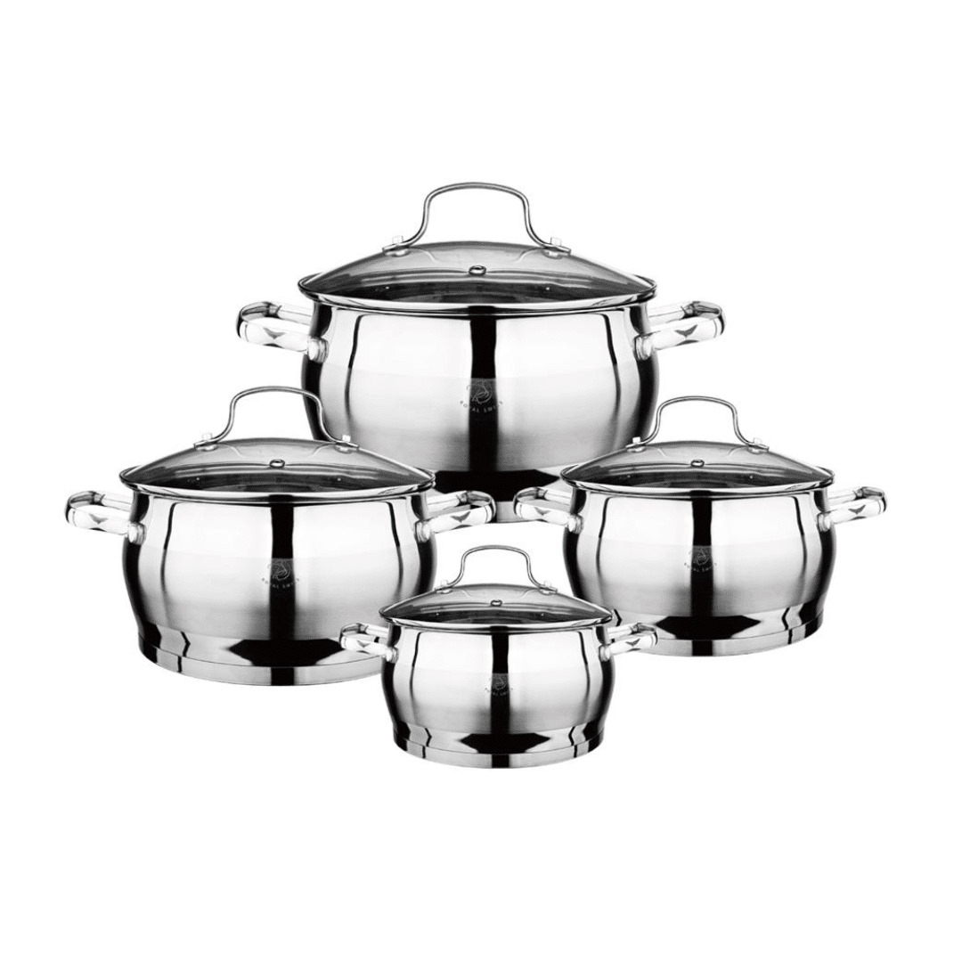 Juego de ollas SHIRO 8 piezas – acero inoxidable