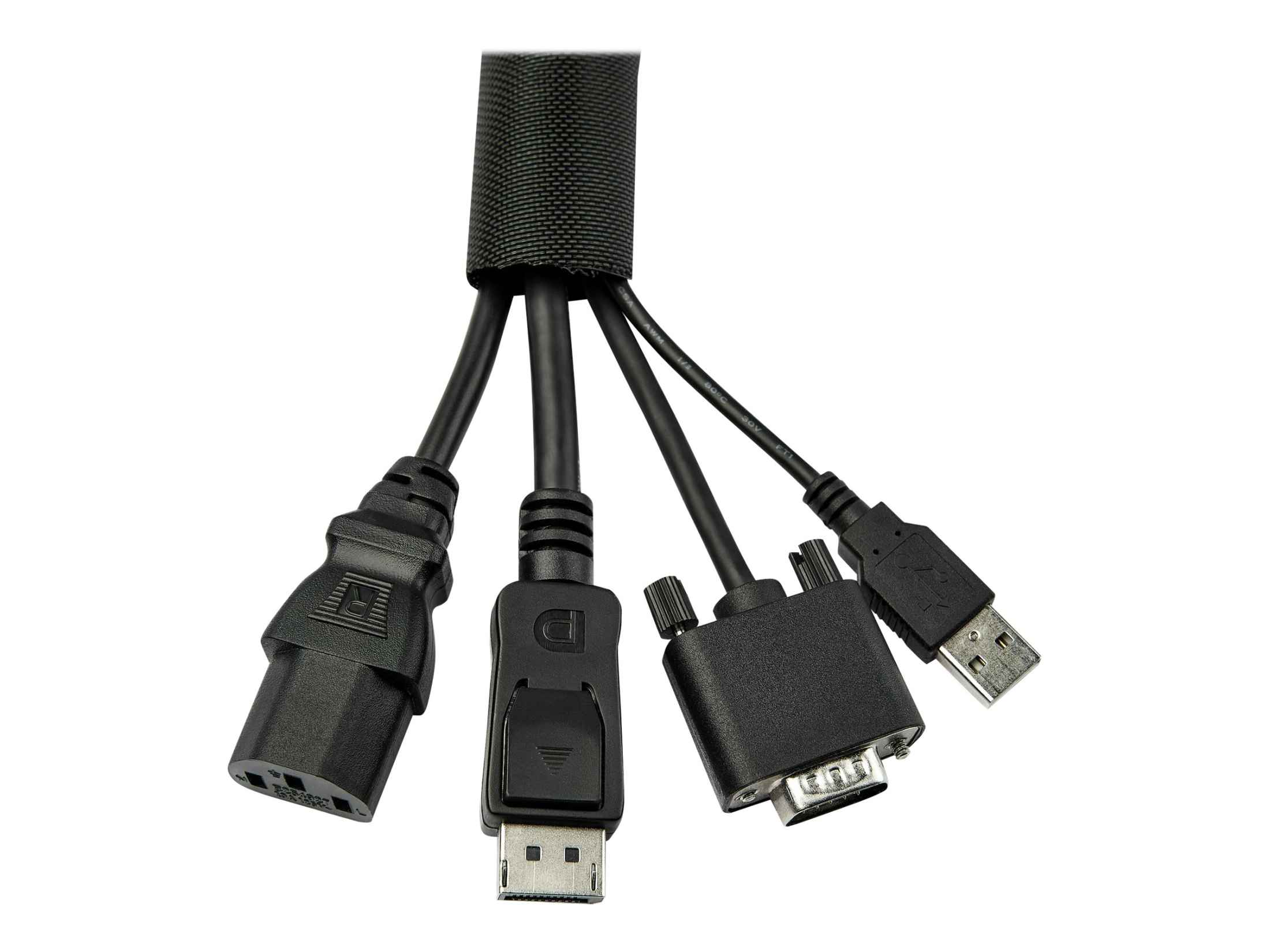 StarTech 15' (4.6m) Cable Management Sleeve, Flexible Coiled Cable Wrap