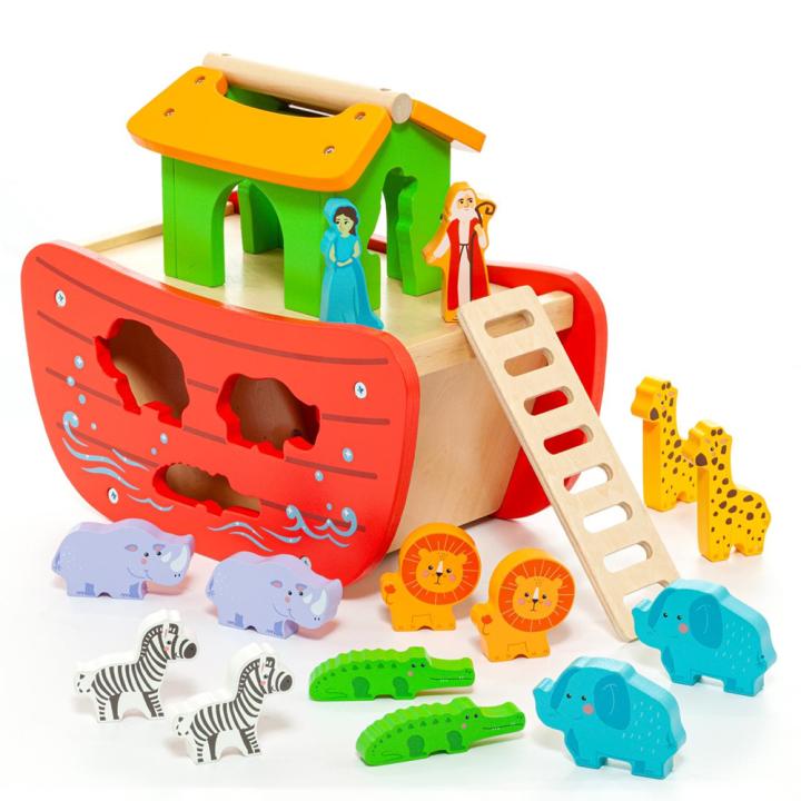 MOLTO Juego Arca De NOE De Madera Para Ni os Con 17 Piezas molto-juego-arca-de-noe-de-madera-para-ni-os-con-17-piezas