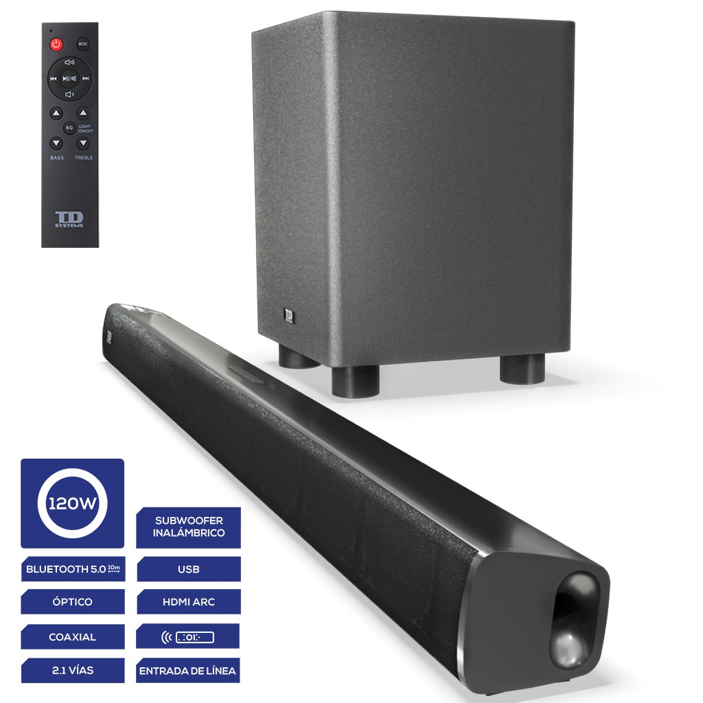 Barra de sonido, barra de sonido MEGACRA TV con puertos de graves duales  con cable e inalámbrico Bluetooth sistema de cine en casa (renovado)